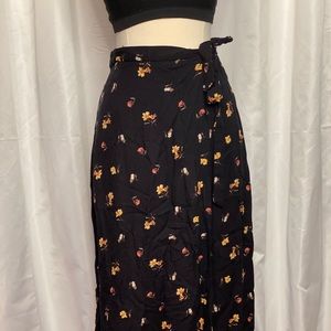 Wrap midi skirt with side tie